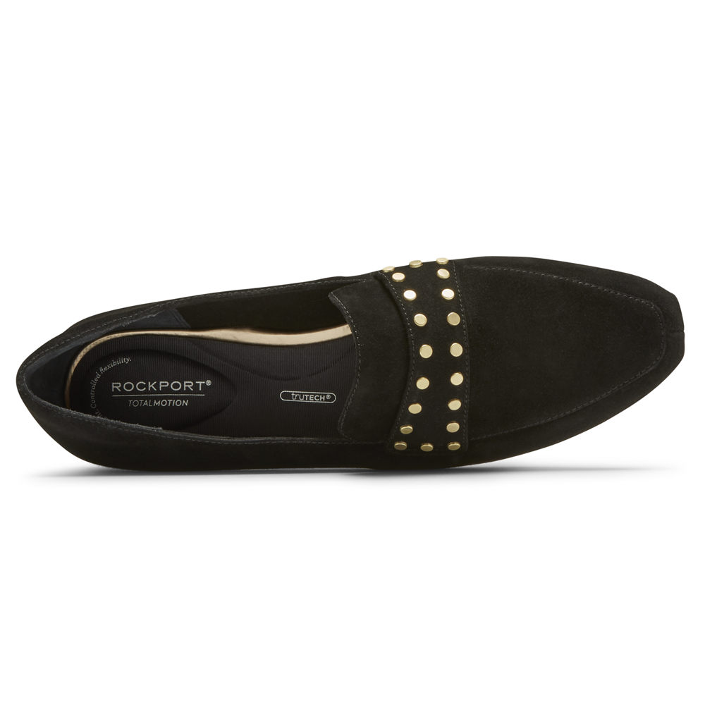 Rockport Loafers Dame Svart - Total Motion Laylani Studded - NSFY51483